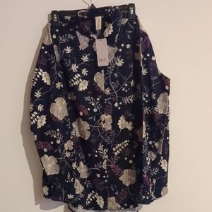 Hue Floral Navy Skirt